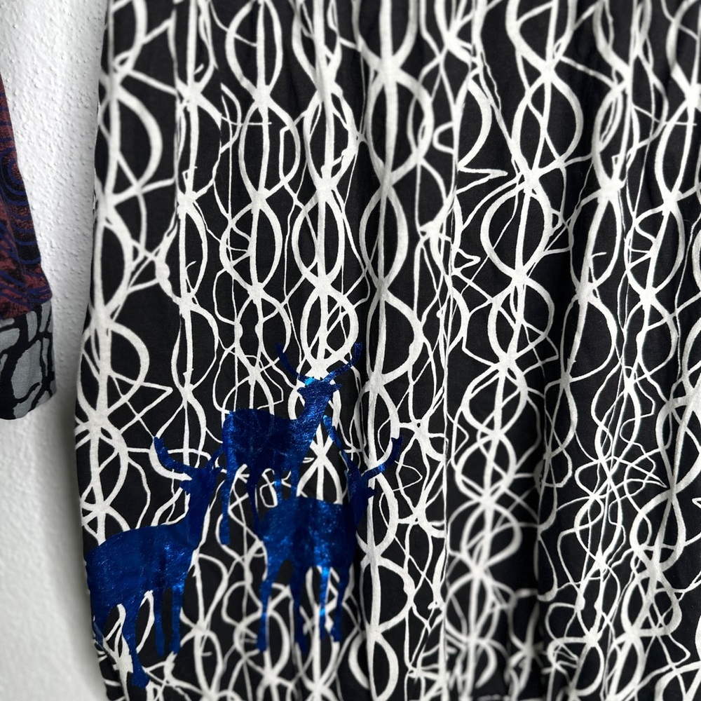 Desigual Artistic Long Sleeve Dress - Red, Blue, Black - Picture 2 of 8